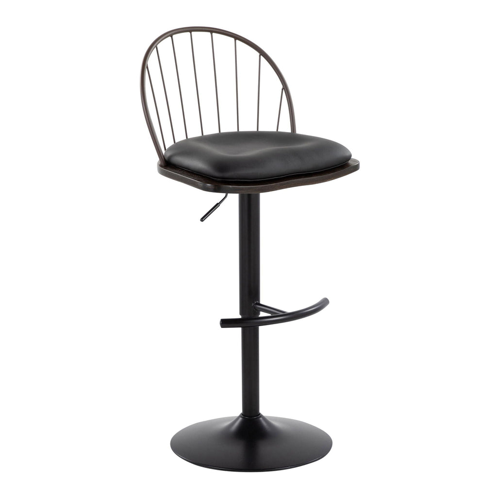 Farmhouse Adjustable Height Barstool Set with Swivel - Bronze or Black
