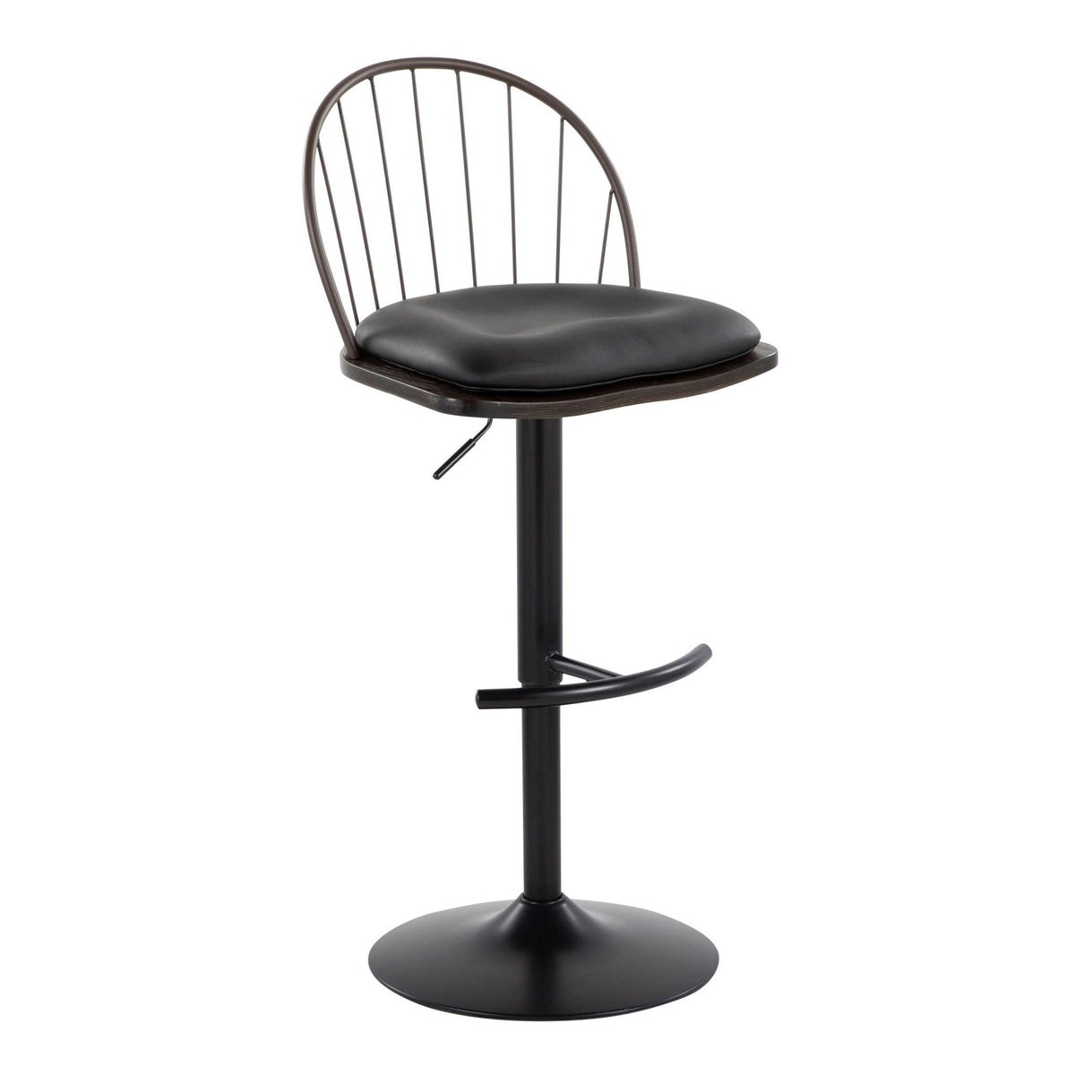 Farmhouse Adjustable Height Barstool Set with Swivel - Bronze or Black