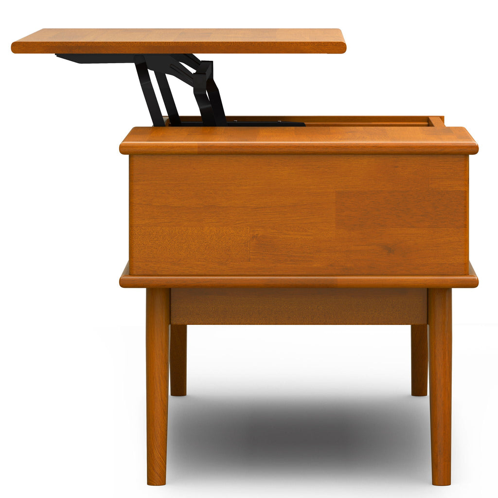 Lift Top Coffee Table with Hidden Storage - Teak