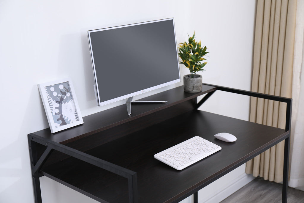 Black Modern Console Table with Wood & Metal Construction - 43.5" W