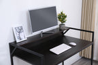 Black Modern Console Table with Wood & Metal Construction - 43.5" W