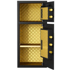 Large Double Door Digital Security Safe with Fireproof and Waterproof Bag - Black