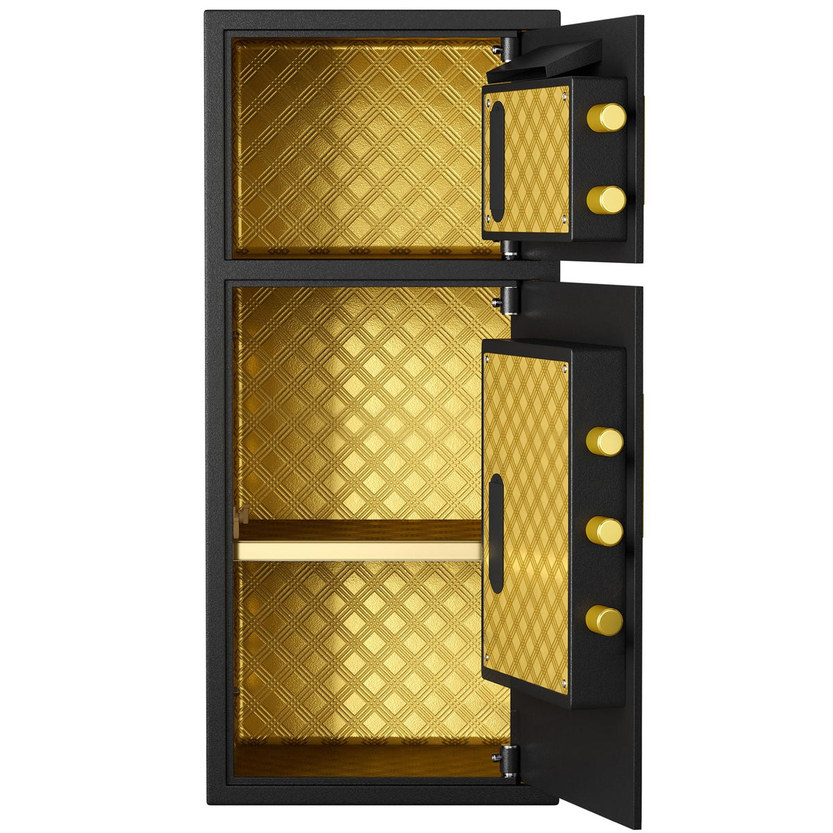 Large Double Door Digital Security Safe with Fireproof and Waterproof Bag - Black
