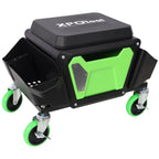 Heavy Duty Mechanic Stool with Wheels and Soft Rubber Cushion - Green