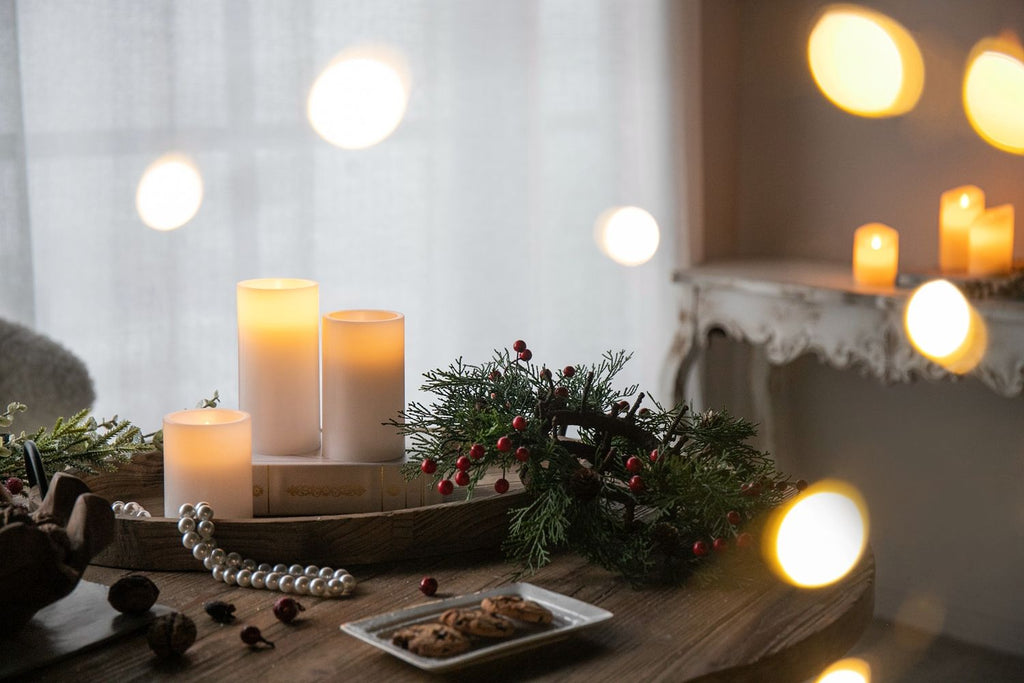 LED Candles With Remote Timer - Set of 3, Paraffin Wax - White