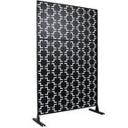 Freestanding Metal Privacy Screen with Durable Construction - Black