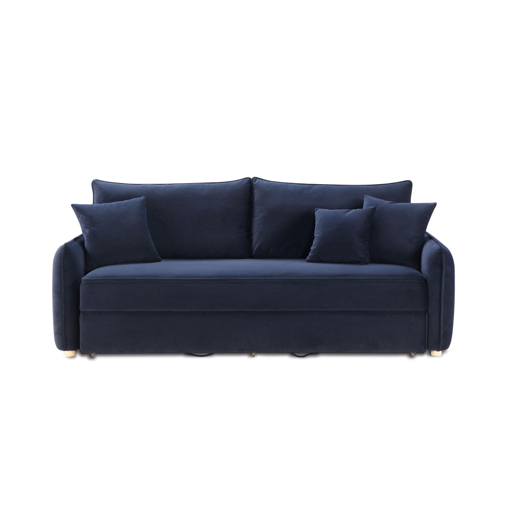Irina Pull-Out Sleeper Sofa with Storage and Removable Cushions - Dark Gray or Blue