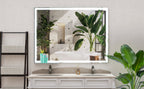48x36 Inch LED Bathroom Vanity Mirror with Adjustable Lights - Aluminium