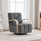 360° Swivel Accent Chair with Armrests - Beige or Dark Gray