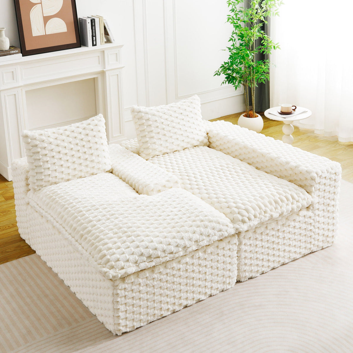 Convertible Modular Sectional Sofa with Twin Seat and Chaise - Multiple Colors