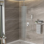 Modern Dual Shower Head System with 16" Ceiling Mount - Multiple Finishes