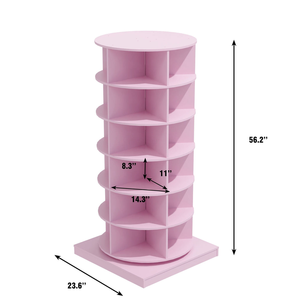 360 Rotating Shoe Cabinet 6 Layers with Space-Saving Rotating Design - Multiple Colors