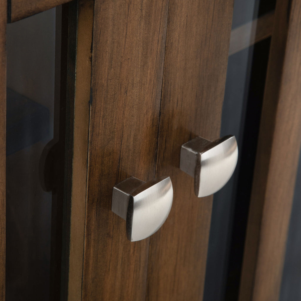 Storage Media Cabinet with Adjustable Shelves - Dark Brown, Light Brown, Dark Gray