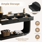 Classic-Style Console Table with Storage and Display Shelf - Black