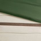 Faux Suede Comforter Set with Hypoallergenic Filling - Green
