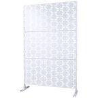 Black Metal Room Divider Privacy Screen with Rust-Resistant Finish