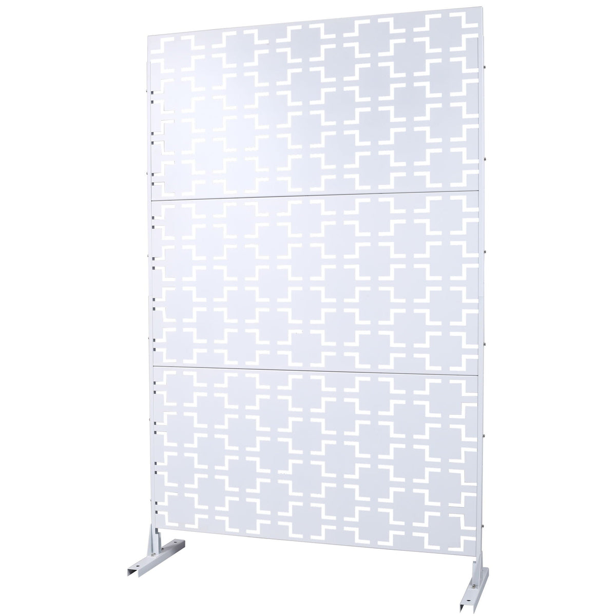 Black Metal Room Divider Privacy Screen with Rust-Resistant Finish