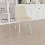 Modern Kitchen Dining Chairs Set of 4 with Linen Padding - Beige