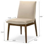 Monza Contemporary Dining Chair Set with Solid Wood Frame - Beige or Dark Green