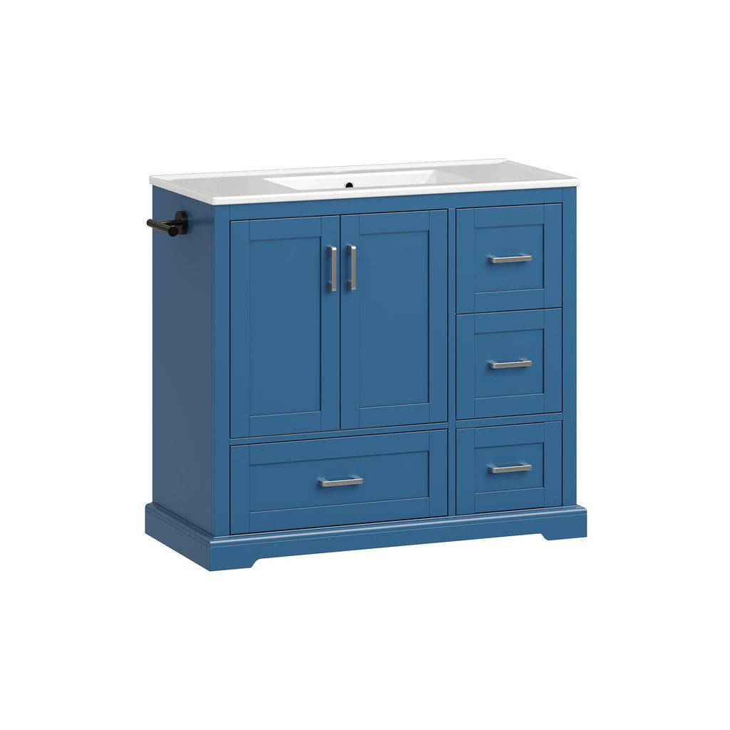 42" Bathroom Vanity with Ceramic Sink - Navy Blue