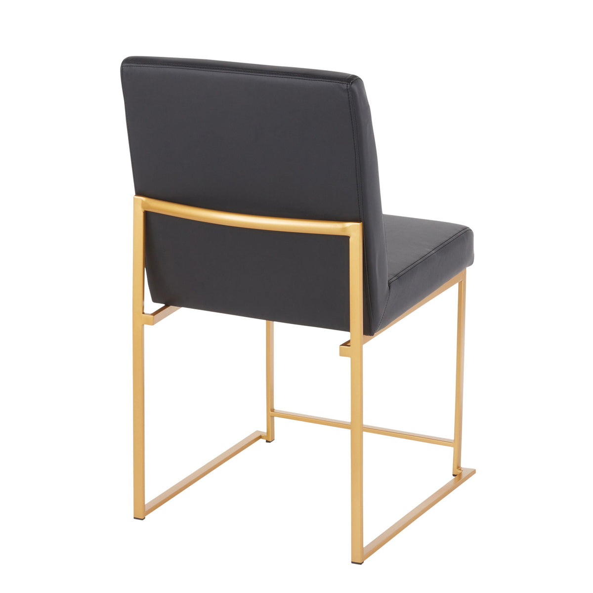 Contemporary High Back Dining Chair Set with Upholstered Seat - Multiple Colors
