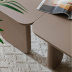 L-Shape Coffee Table with Modular Nesting Design - White or Dark Brown