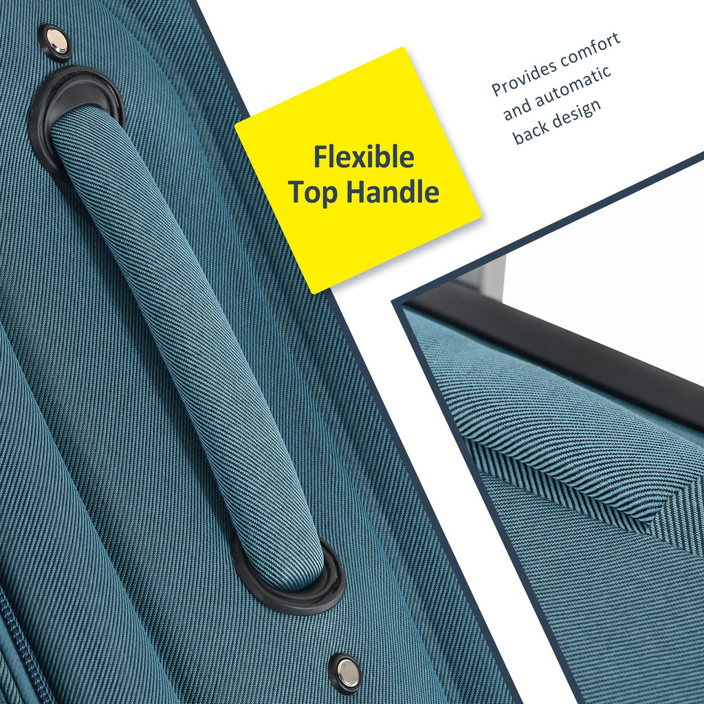 Expandable Softside Luggage 3 Piece Set with Spinner Wheels - Multiple Colors