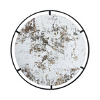 Round Industrial Wall Mirror with Metal Frame - Black