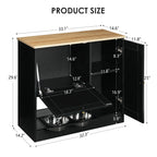 Feeding Station with 2 Lockers and Elevated Bowls - Black