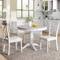 5-Piece Solid Wood Dining Set — White or Dark Gray