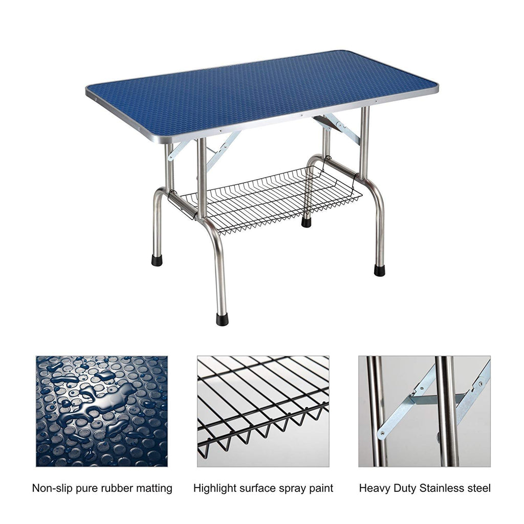 Large Heavy Duty Grooming Table for Pets with Adjustable Arm - Blue