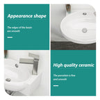 Modern Rectangle Wall Mount Bathroom Sink with Single Faucet Hole - White