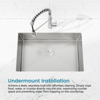 Stainless Steel Kitchen Sink with Single Bowl - Brushed Nickel