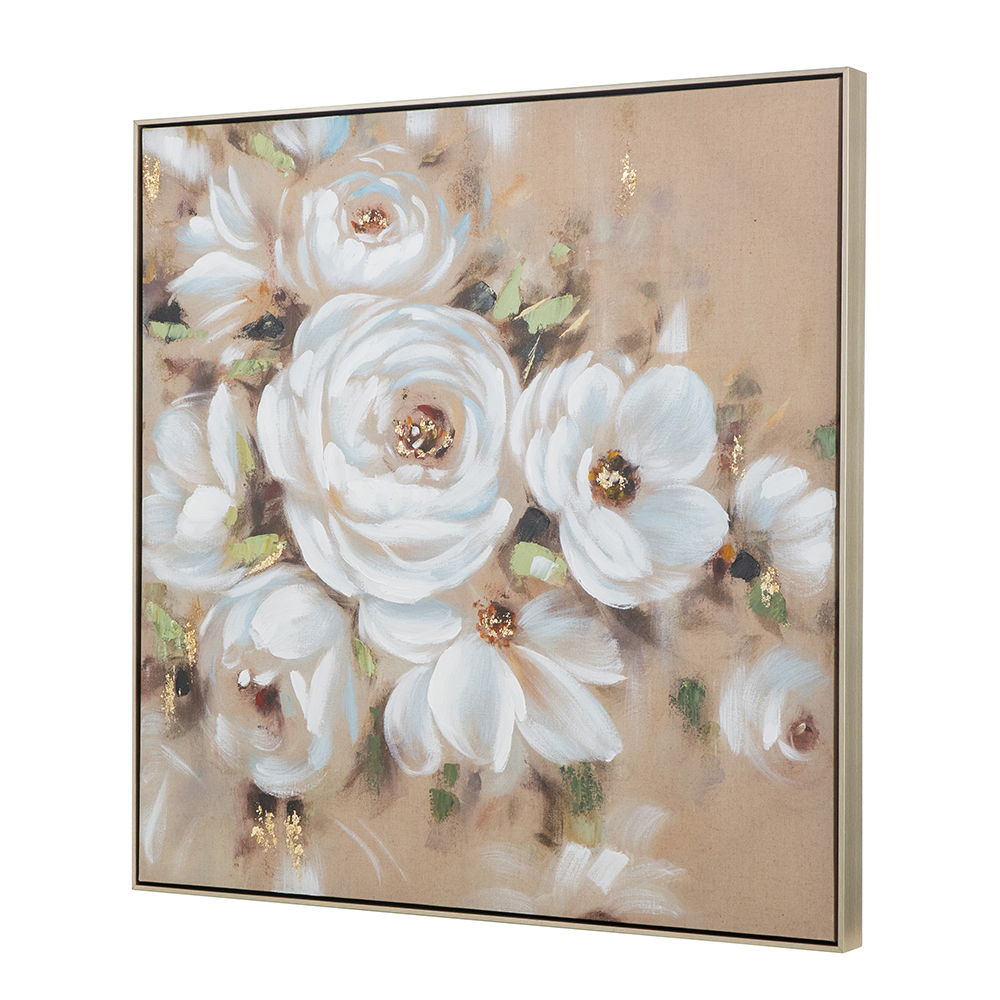 Square Framed Wall Art Flower Canvas Print