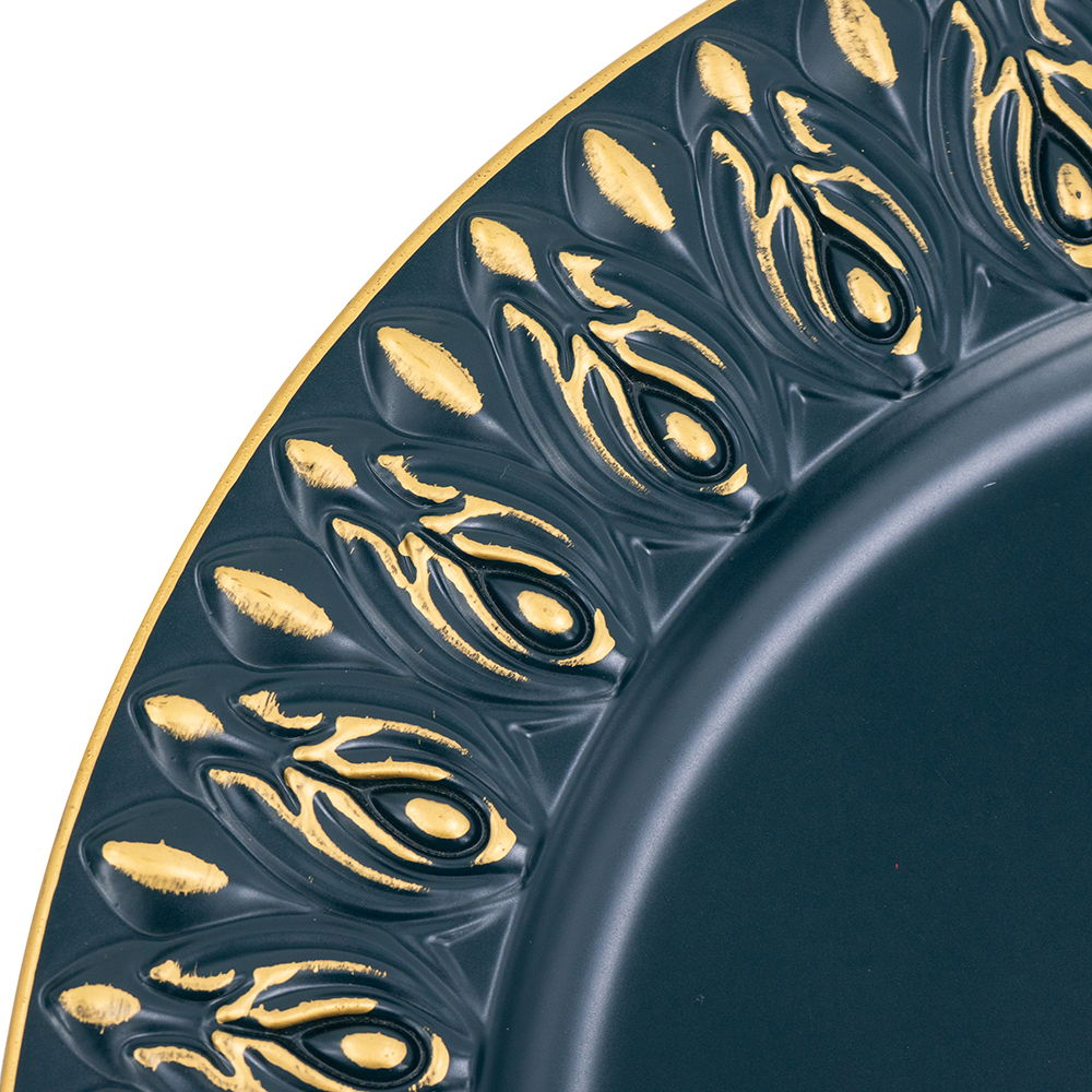Elegant Plastic Charger Plate Set of 8 - 14" Round - Blue or Light Blue