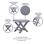 Accent Bench with Piped Cushion and Solid Wood Frame - Multiple Colors