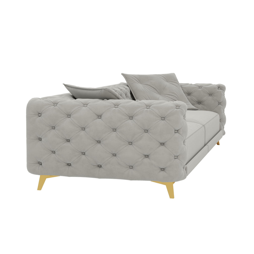 3-In-1 Convertible Sleeper Sofa Set with Deep Seat & Movable Ottoman - White, Beige, Gray