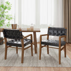 Modern Upholstered Dining Chair with Ergonomic Comfort - Black or Light Brown