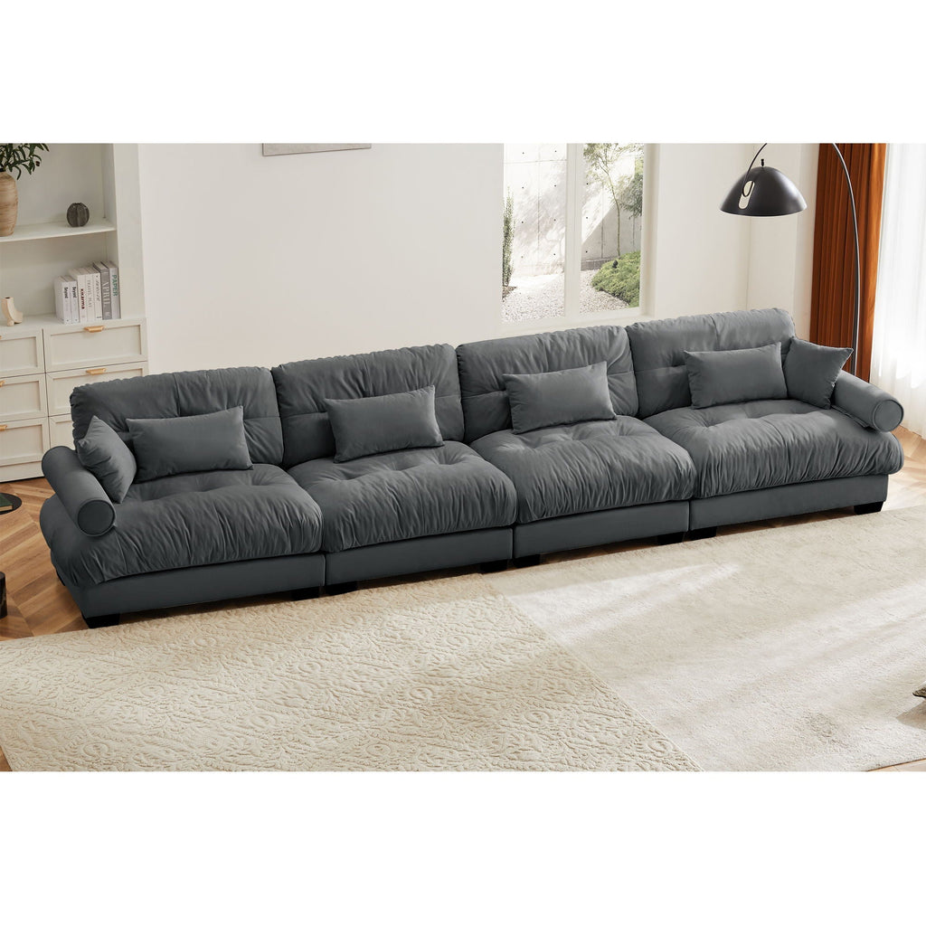 Oversized Modular Sectional Sofa with Deep Seat – Available in Dark Gray, Blue, or Beige