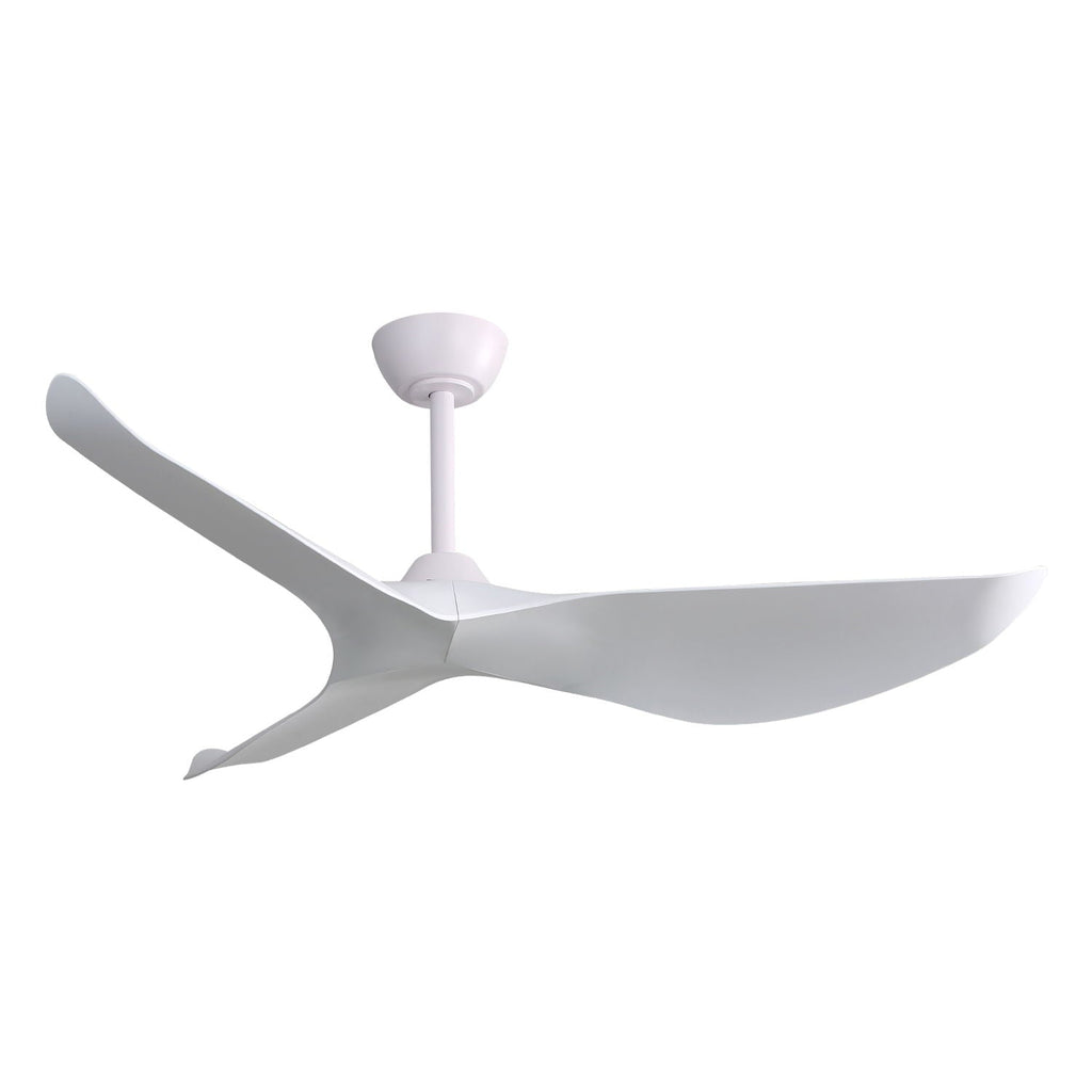 52" Indoor Ceiling Fan Without Light with 6-Speed DC Motor and Remote - White