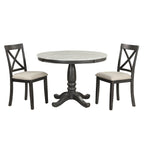 5-Piece Solid Wood Dining Set — White or Dark Gray