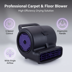 1/2 HP Air Mover with High Power - Black