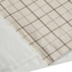 Plaid Rod Pocket Curtain Panel with Fleece Lining - Natural 50x95