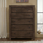 Brown 5 Drawer Chest with Spacious Storage - 5 Drawers