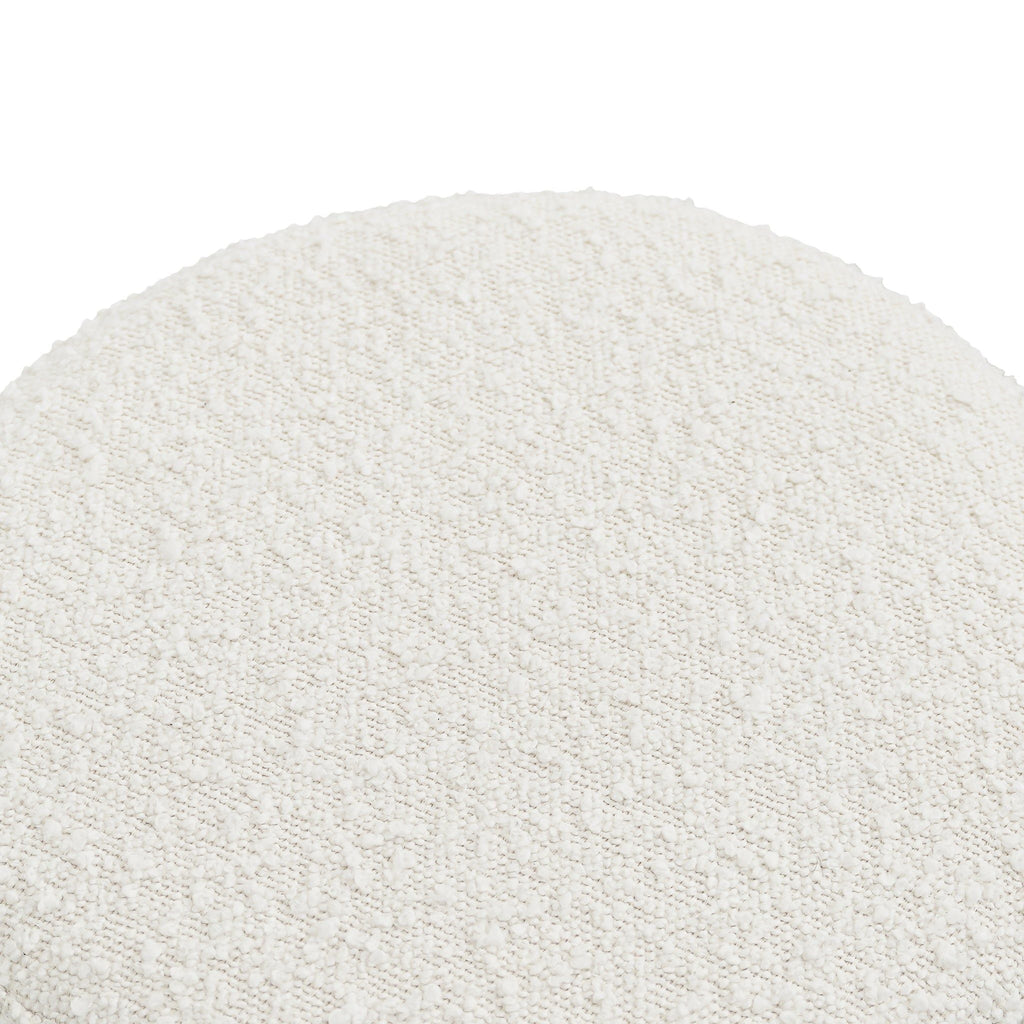 Ivory Accent Stool with Sherpa Upholstery - Wesley