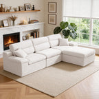 Corner Chaise Sofa with High Backrest - 2 Piece Living Room Set