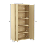 Rivington Bookcase Cabinet with Adjustable Shelves - Black, Dark Brown, or Light Brown