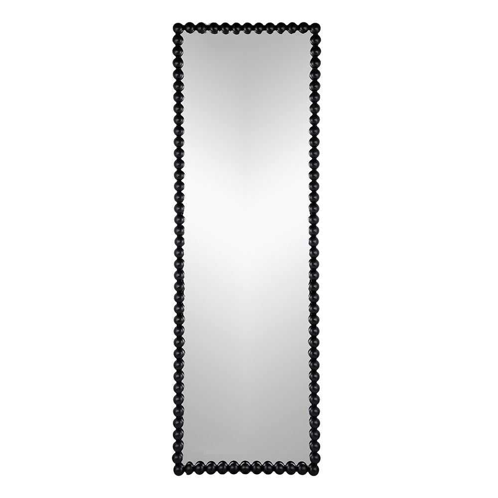 Full Length Mirror With Metal Beaded Frame - Black