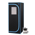 Full Size Portable Steam Sauna Tent with Stainless Steel Frame - Black