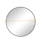 Metal Framed Circular Wall Mirror with Modern Design - Black or Gold